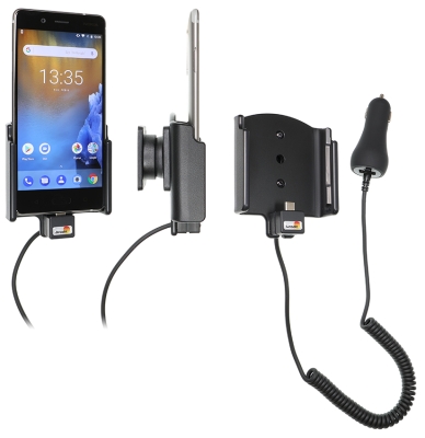 Brodit Aktivhalterung mit Zigarettenanzünderstecker, Nokia 8