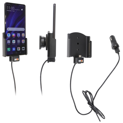 Brodit Aktivhalter mit USB-Kabel und Zigarettenanzünder-Adapter, Huawei P30 Pro