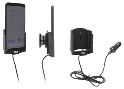 Brodit Aktivhalter mit USB-Kabel und Zigarettenanzünder-Adapter, Google Pixel 4 XL
