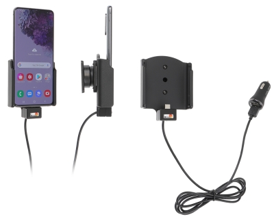 Brodit Aktivhalter mit USB-Kabel und Zigarettenanzünder-Adapter, Samsung Galaxy S20 4G, 5G (SM-G981B/SM-G981F)