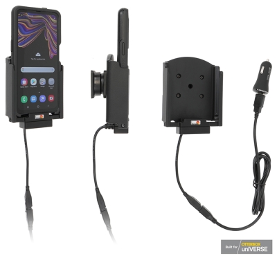 Brodit Aktivhalter mit USB-Kabel und Zigarettenanzünder-Adapter, Samsung Galaxy Xcover Pro SM-G715