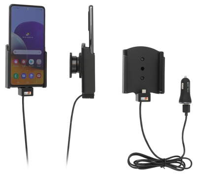Brodit Aktivhalterung mit USB-Kabel und Zigarettenanzünder-Adapter, Samsung Galaxy A72 SM-A725F/DS