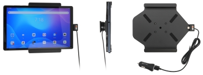 Brodit Aktivhalterung mit USB-Kabel und Zigarettenanzünder-Adapter, Lenovo Tab K10 TB-X6C6F