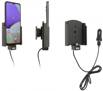Brodit Aktivhalterung mit USB-Kabel und Zigarettenanzünder-Adapter, Samsung Galaxy A32 5G SM-A326U1/DS