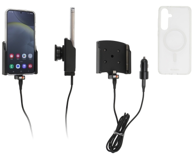 Brodit Mobilhülle mit Aktivhalterung und Autoladegerät, Samsung Galaxy S24+ SM-S926B/DS
