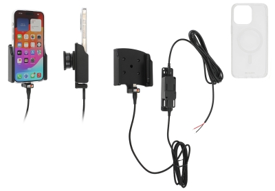 Brodit Handyhülle mit Aktivhalterung für feste Installation, Apple iPhone 15 Pro Max