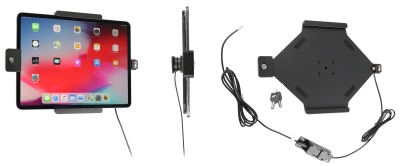 Brodit Halter mit Schlüsselschloss, Apple iPad Air 13 2024  (A2898, A2899, A2900)/Air 13 2025 M3 (A3268, A3268, A2371)/Pro 12,9 2018 (A1876, A1895, A1983, A2014)/Pro 12.9 2020 (A2069, A2232, A2229)/Pro 13 (A2925, A2926, A3007)
