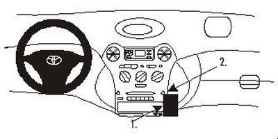 ProClip Montagehalterung Toyota Yaris 99-02/Yaris Verso 99-05, angewinkelt