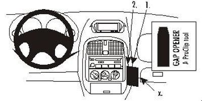 ProClip Montagehalterung Mitsubishi Carisma 99-05, angewinkelt