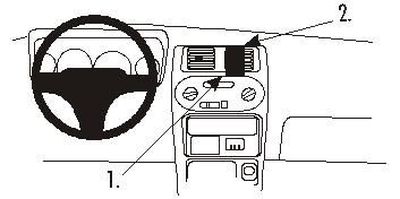 ProClip Montagehalterung Daihatsu Sirion 99-01, zentriert