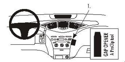 ProClip Montagehalterung Toyota Prius 00-03, Abgewinkelt
