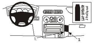 ProClip Monteringsbygel Daihatsu Terios 01-05, gewinkelt