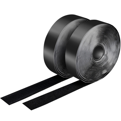 LogiLink Selbstklebendes Klettband 25 mm x 5 m, schwarz