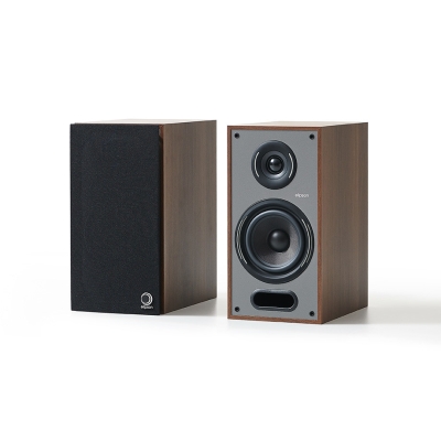 Elipson Horus 6B Regallautsprecher Walnut/Dark Grey, Paar