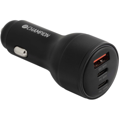 Champion Autoladegerät 130W 3-Port QC/PD, schwarz