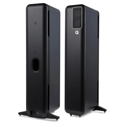 Q Acoustics QActive 400 aktive Standlautsprecher, matt schwarz, Paar