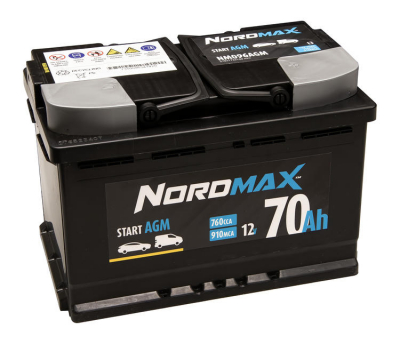 Nordmax AGM-Batterie, 70Ah / 12V