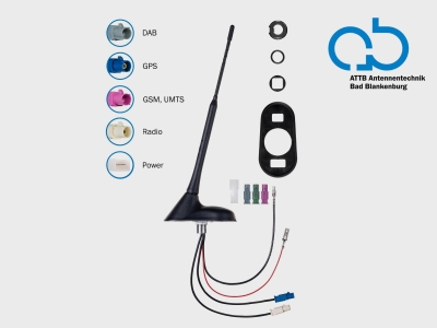 Dachantenne AM/FM DAB+ GPS DVB-T, aktiv