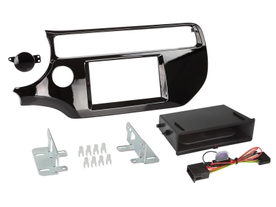 2-DIN Montagerahmen INBAY Kia Rio, Klavierlack schwarz