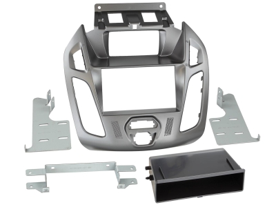 Montagerahmen 2-DIN mit Ablagefach Ford Connect silber