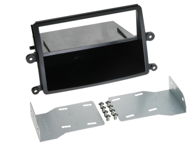 Einbaurahmen 2-DIN mit Ablagefach, Mitsubishi L200 2006-2015, schwarz