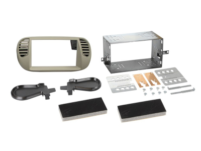 Einbaurahmen 2-DIN Fiat 500, perlgrau