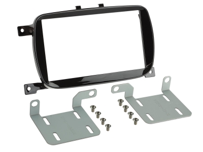 Einbaurahmen 2-DIN Fiat 500, Klavierlack schwarz