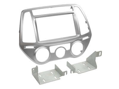 Einbaurahmen 2-DIN Hyundai i20, silber