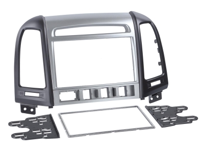 Einbaurahmen 2-DIN Hyundai Santa Fe, silber/schwarz