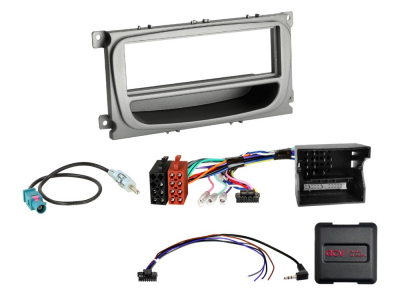 1-DIN Kit Ford silber SWC/CAN-Bus/Fakra