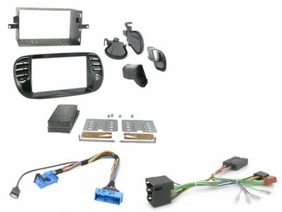 Einbauset Fiat 500 2007 - 2015 Schwarz