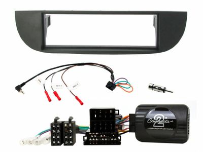 Einbauset 1-Din Fiat 500 2007 - 2015 Schwarz