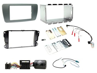 Einbaukit Seat Ibiza 2008> Nachtschwarz, Doppel-DIN