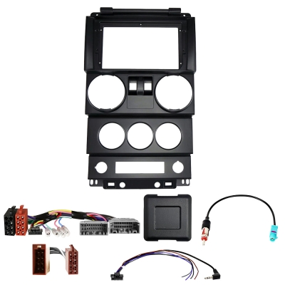 Auto-Connect Einbauset für 9-Zoll-Autoradio, Jeep Wrangler 2-Türer 2007-2010