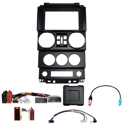 Auto-Connect Einbauset für 9-Zoll-Autoradio, Jeep Wrangler 4-Türer 2007-2010