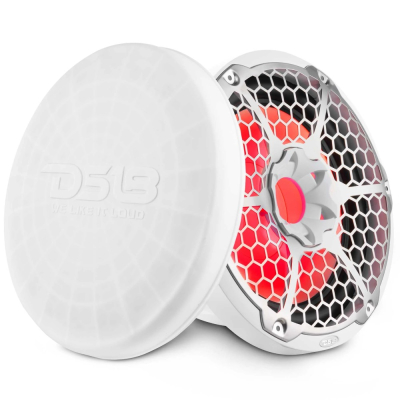 DS18 NXL-12SUB/WH, weiße 12-Zoll-Marine-Subwoofer mit LED, Paar
