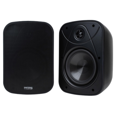 Dayton Audio IO65XP, aktive 6,5-Zoll-Außenlautsprecher, schwarzes Paar