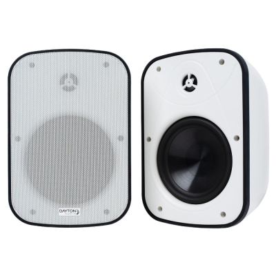 Dayton Audio IO65XP, aktive 6,5-Zoll-Außenlautsprecher, weißes Paar