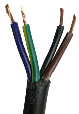 Stromkabel für LED-Lampen 4x0,75 mm schwarz