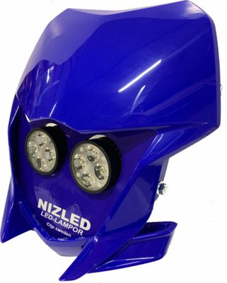 Doppelte Lampenmaske warmweiß 80 W Yamaha WR 2019-2025, blau, 2xE405k