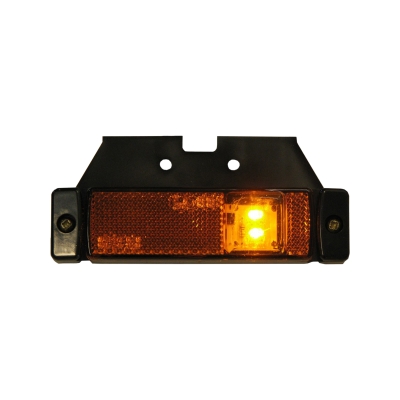 Strands LED-Seitenmarkierungsleuchte orange 12-24V, mit Halterung. E-geprüft.