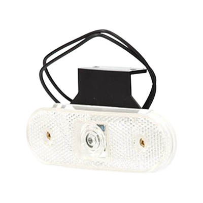 Strands Positionsleuchte weiß 12-24V mit Halterung und Reflektor. E-geprüft. LED