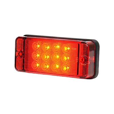 Strands Nebelscheinwerfer 12-24V rotes Glas, E-geprüft.