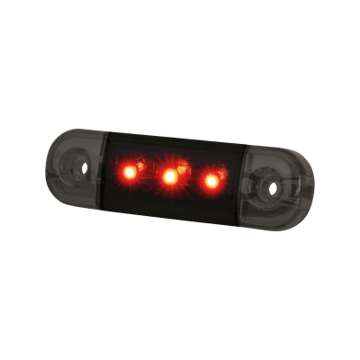 Strands Dark Knight Slim Positionsleuchte 3 LED, rote LED, klares Glas