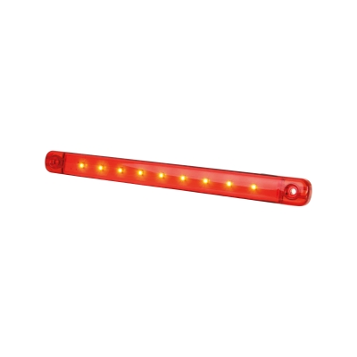 Strands Positionsleuchte Rot Slim 9 LED, 9-36V IP68. E-geprüft.