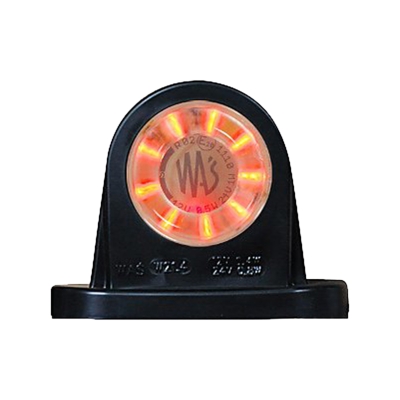Strands Gummiarm Rot/Weiß LED 12-24V, klares Glas vorne/hinten, E-geprüft.
