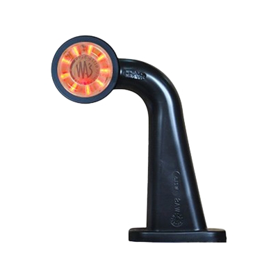 Strands Gummiarm Weiß/Rot LED rechts, klares Glas. E-geprüft 12-24V