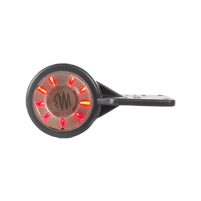 Strands Gummiarm Weiß/Rot LED m. Platte, klares Glas. E-geprüft 12-24V