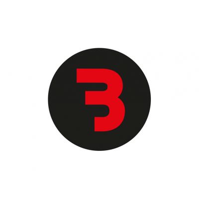 Bass Habit B-Aufkleber 7x7cm, schwarz und rot