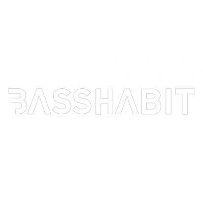Bass Habit-Aufkleber 14x2cm, weiß